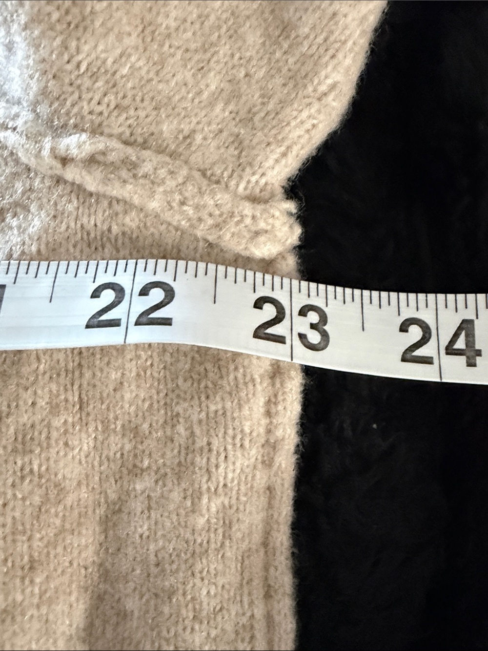 aerie Beige Crewneck Sweater with Black Bow Elbow Detail Cozy Knit Sweater - Picture 6 of 7
